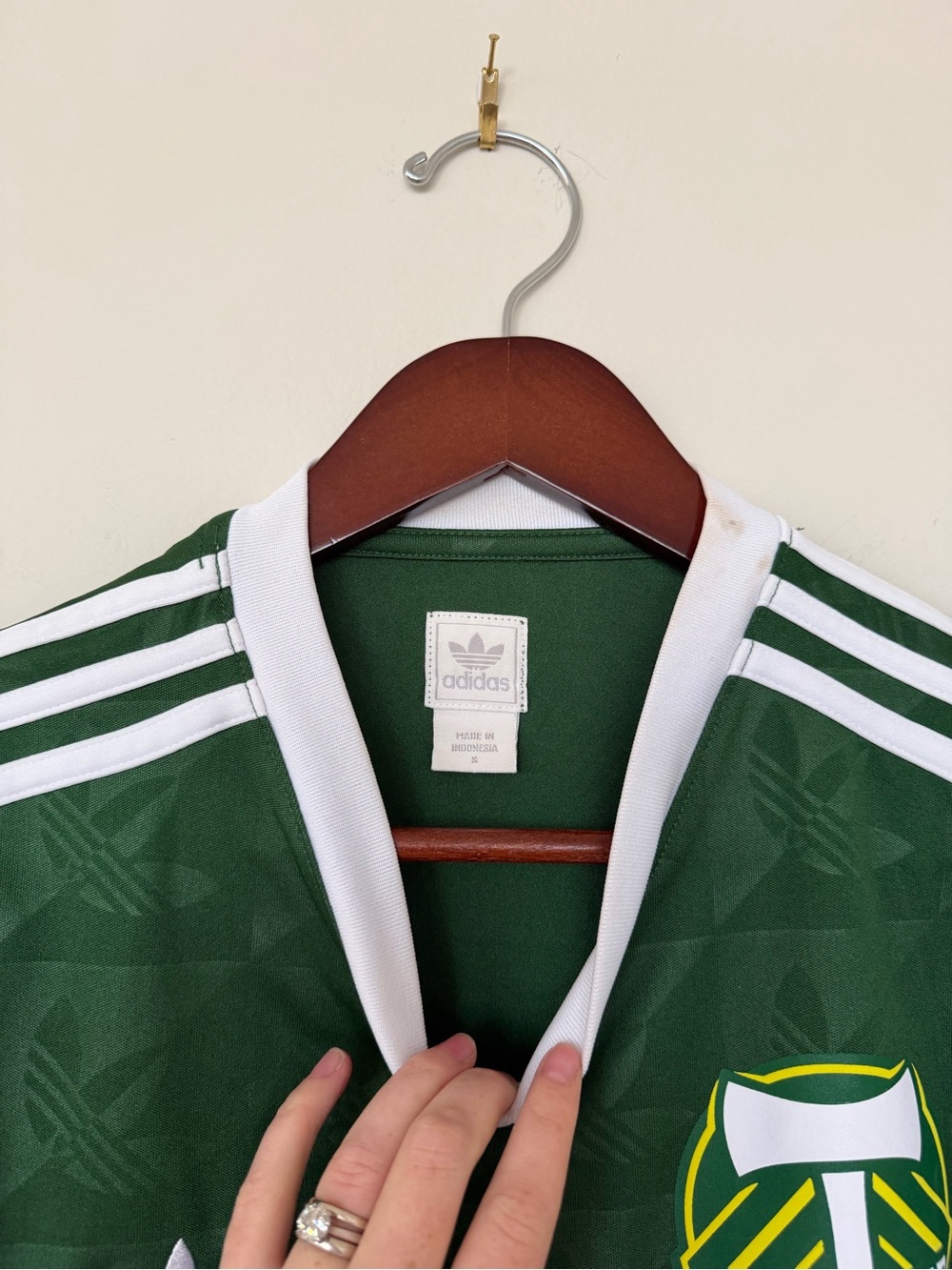 adidas Green Portland Timbers Men's Soccer Jersey with White Trim - Picture 2 of 3